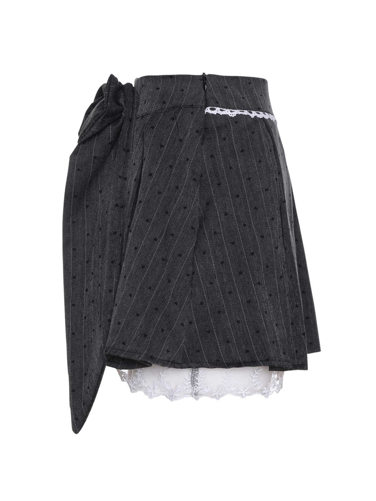 Preppy Bow Pleated Skirt
