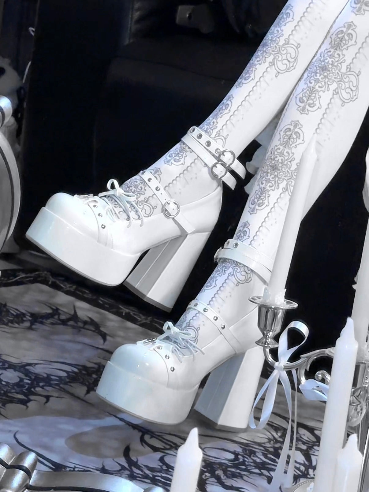 Punk Sweet Thick Heels Shoes
