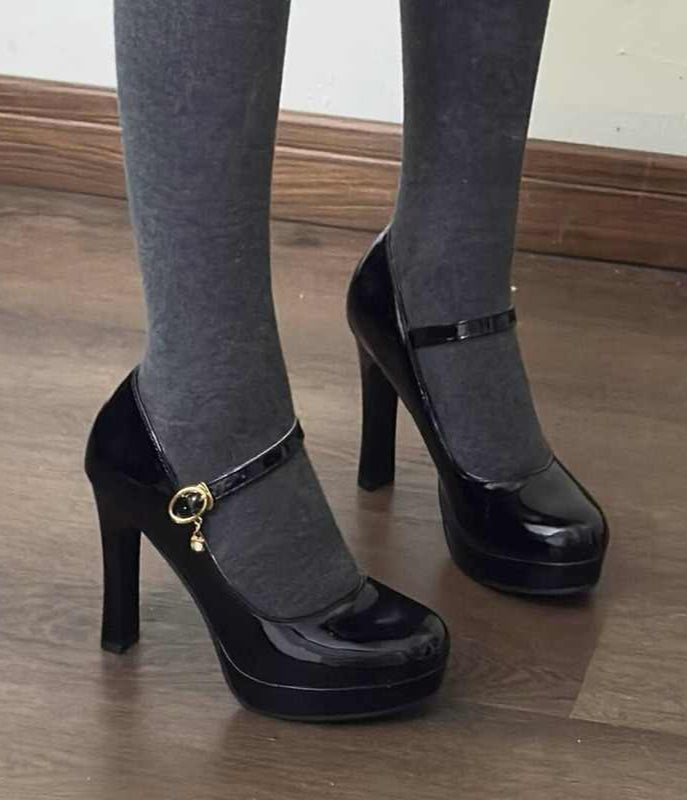 Preppy Buckle Mary Jane High Heels