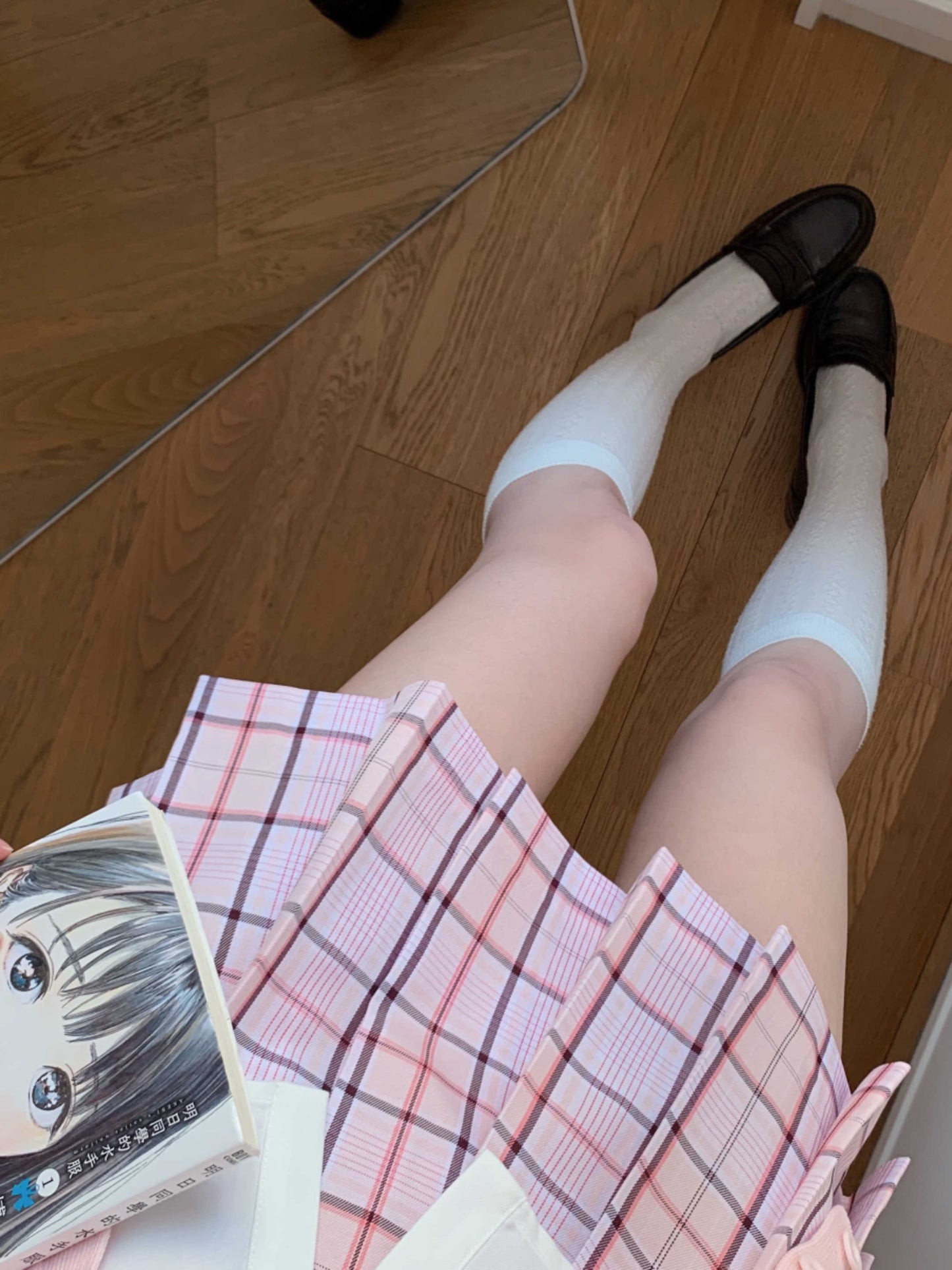 JK A-line Plaid Skirt