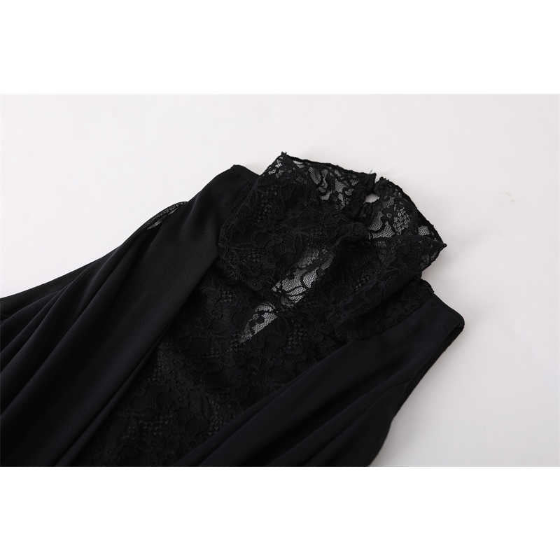 Dark Coquette Lace Mesh Fishtail Dress