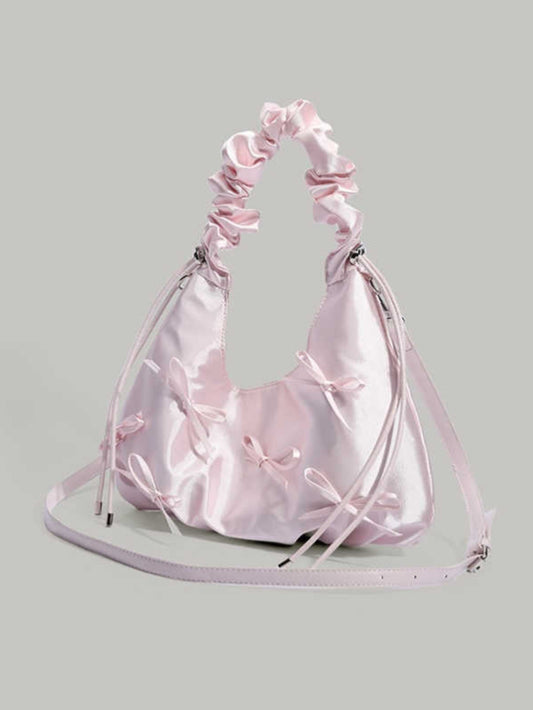 Coquette Bows Pleated Crossbody Bag
