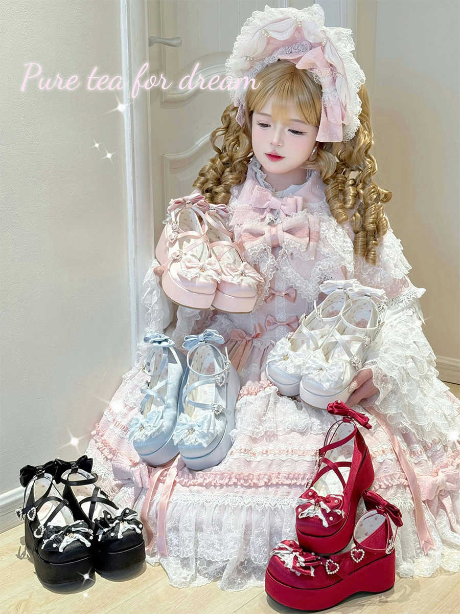 Chanson Cream Thick Sole Lolita Shoes