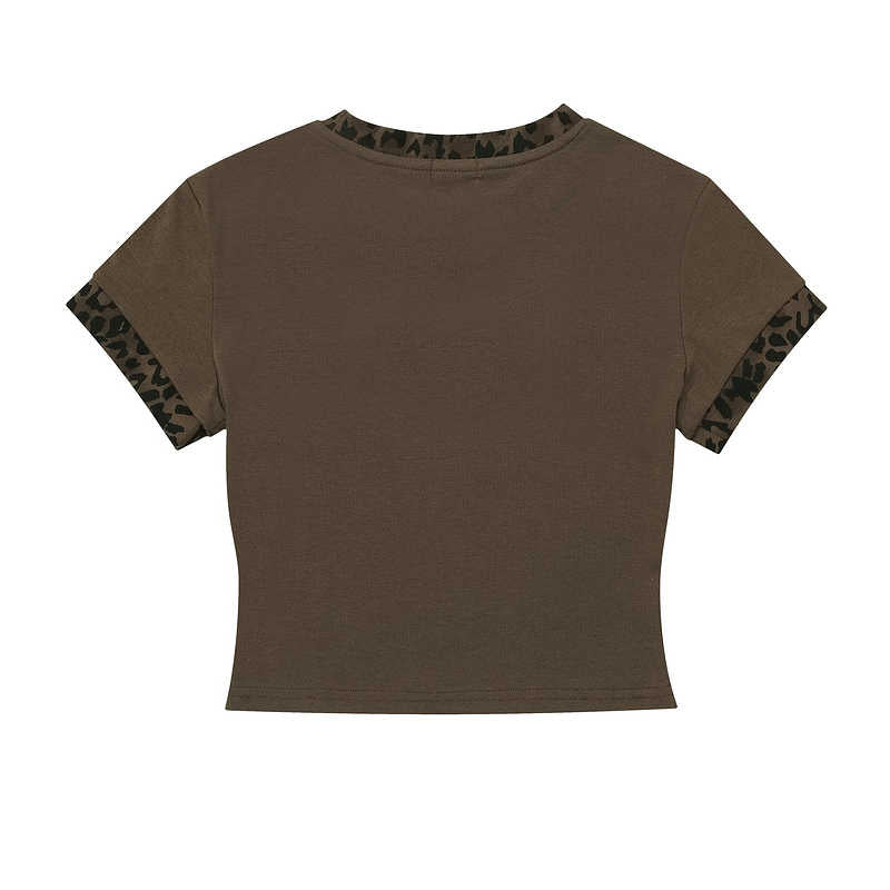 Y2K Grunge Leopard Tee