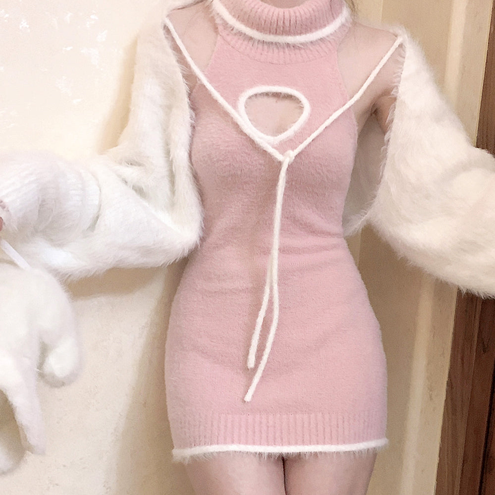 Plush Girl Slim Knitted Top/Dress