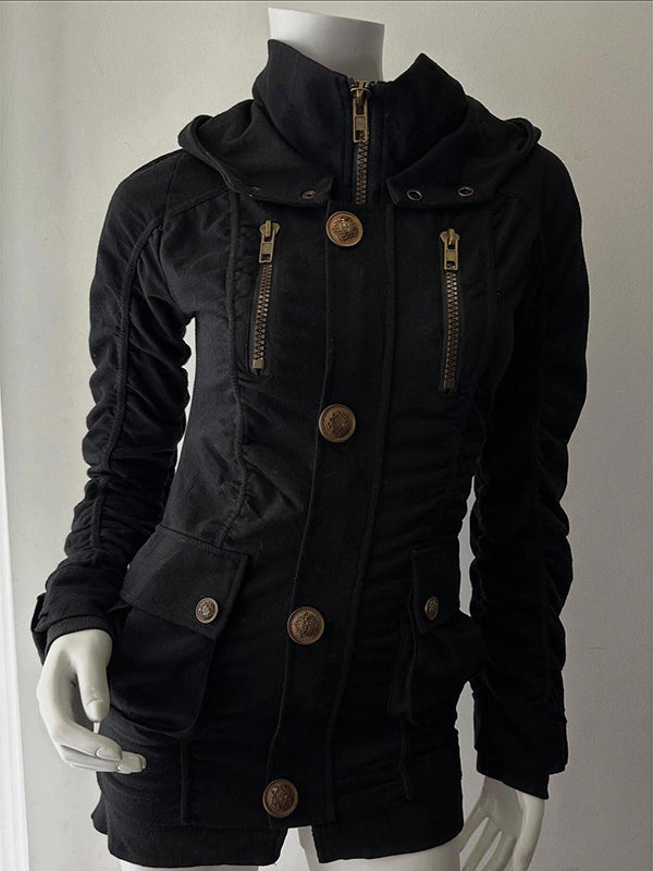black single-breasted jacket