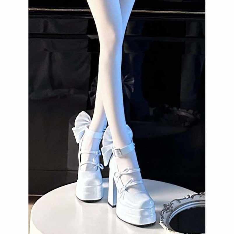 Bow-tie High-heeled Platform Shoes