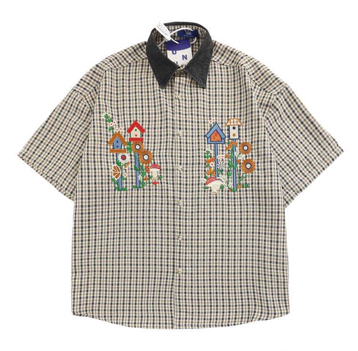 Embroidered Flower Casual Shirt