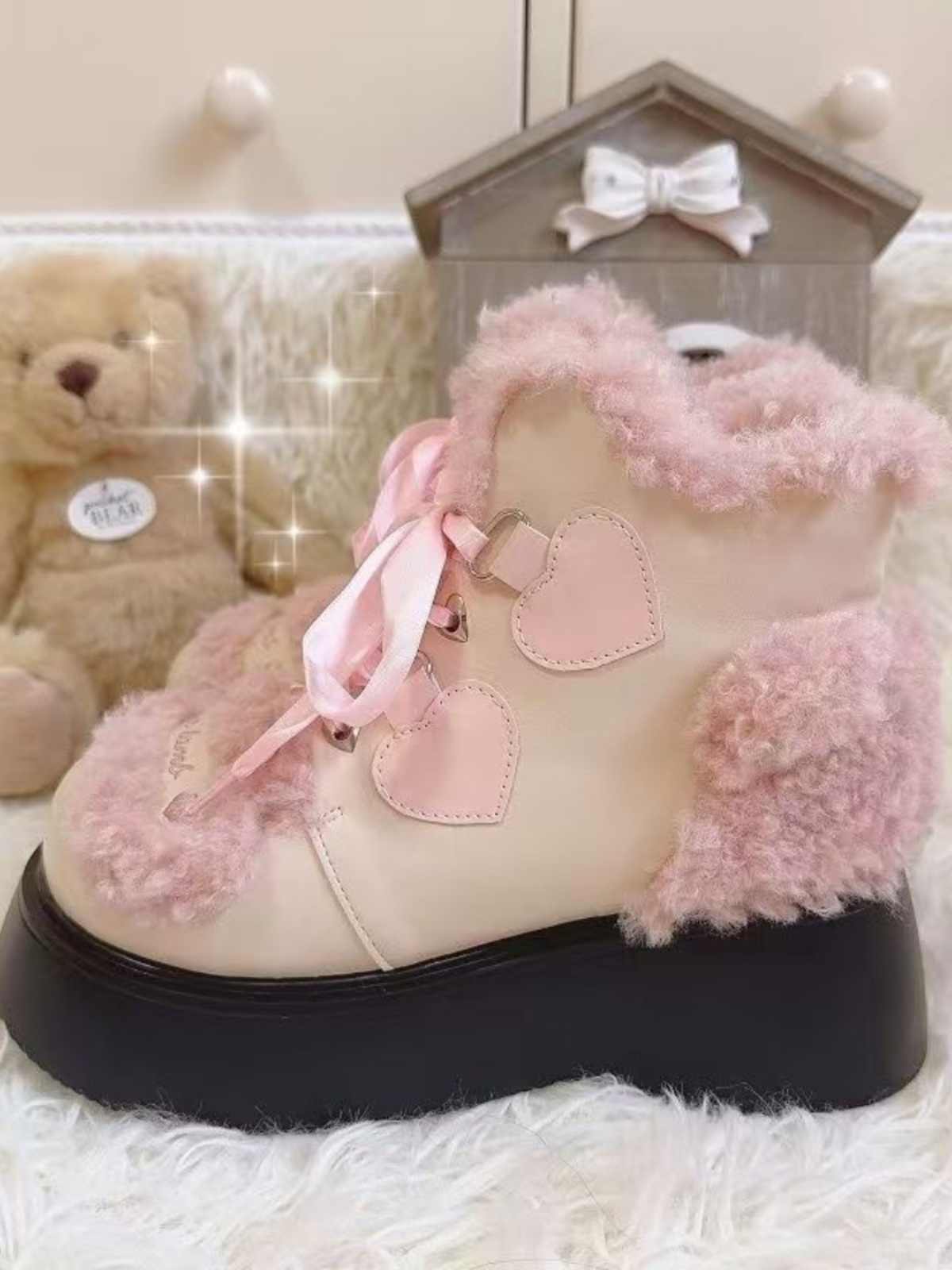 Lamb Lolita Fur Martin Boots
