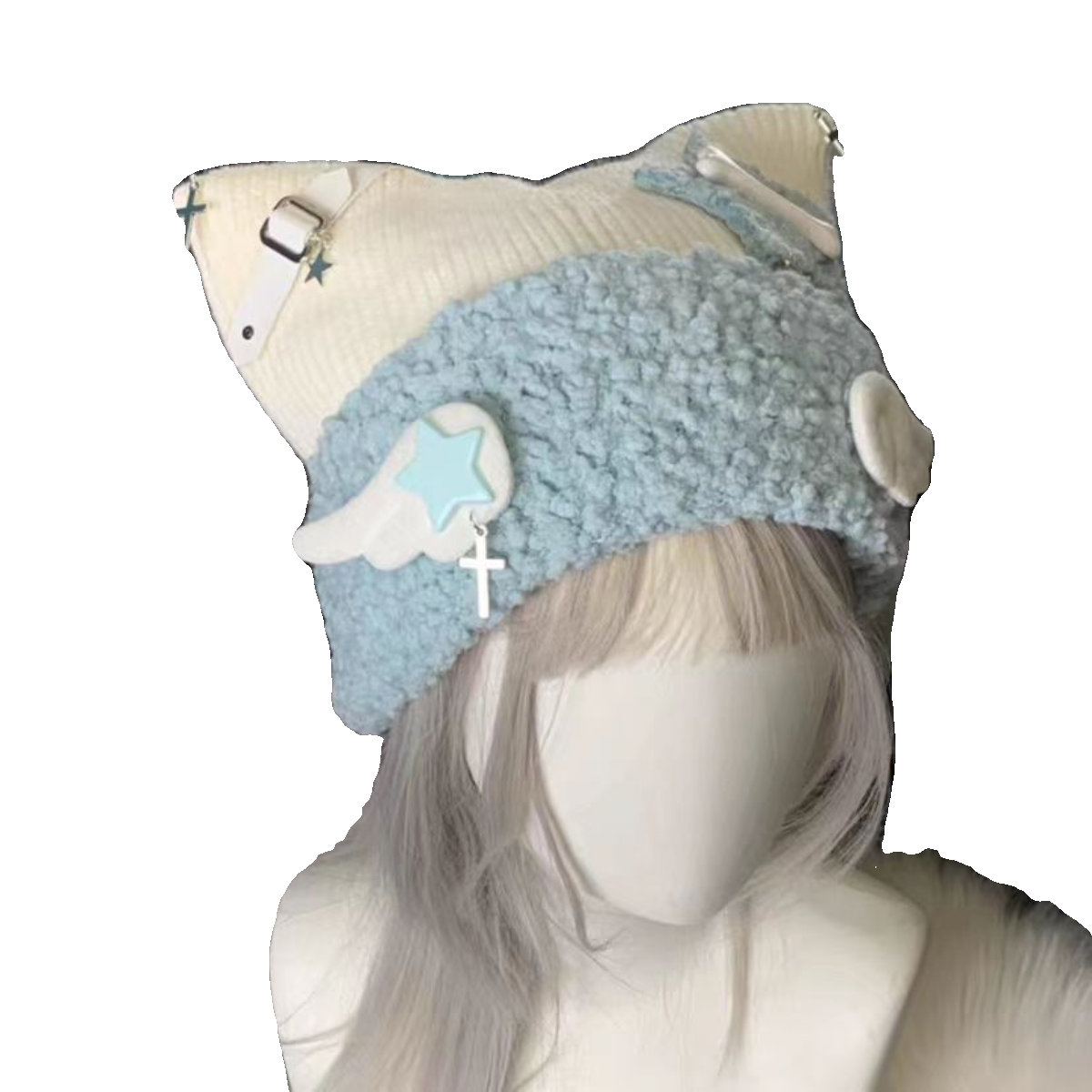 y2k kawaii knit hat
