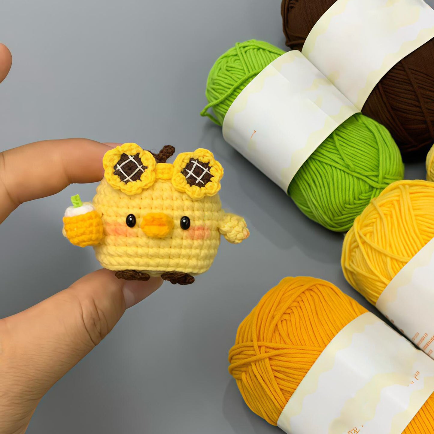 diy wool chick doll material package