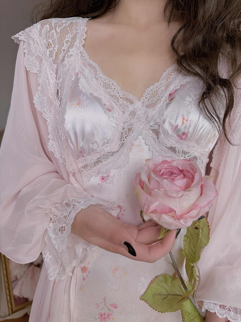 Mist Pink Rose Nightgown
