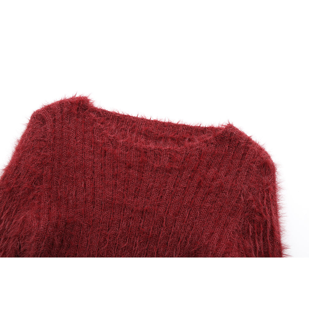French red top hip-covering two-piece set