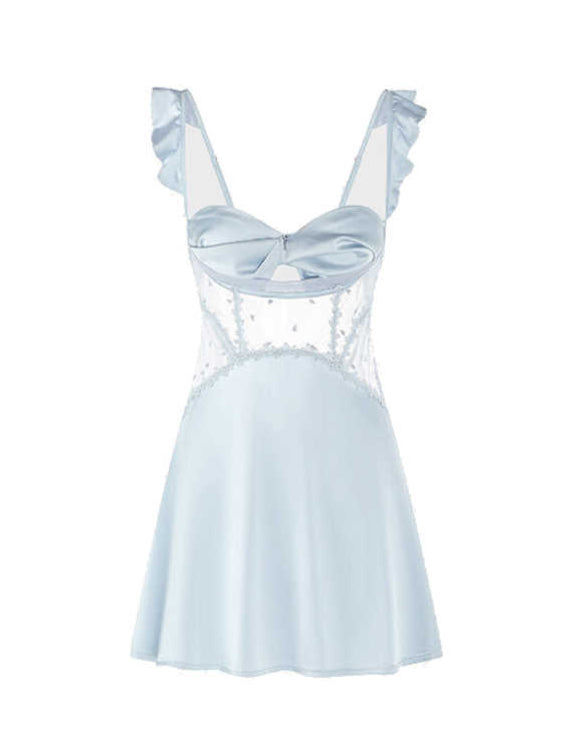Backless Lace Ice Silk Pajamas
