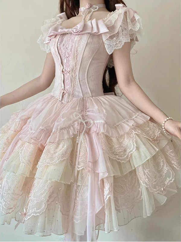 Pink Swan Ballet Lolita Dress