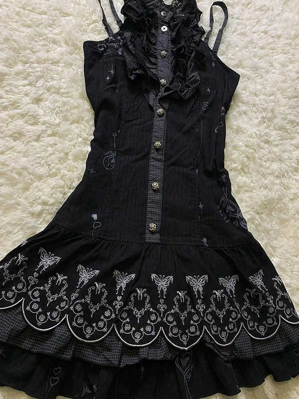 Dark Coquette Lace Sleeveless Dress