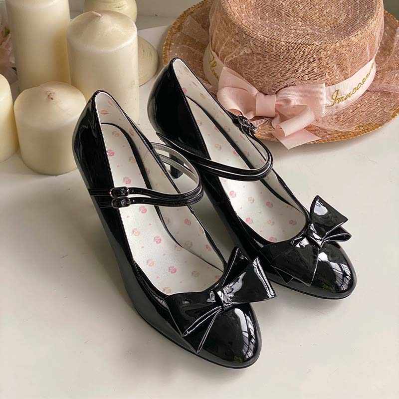 Coquette Bow Thick-soled Shoes