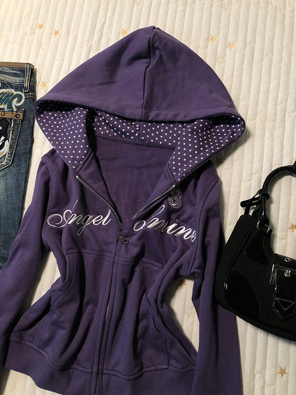 purple hooded jacket