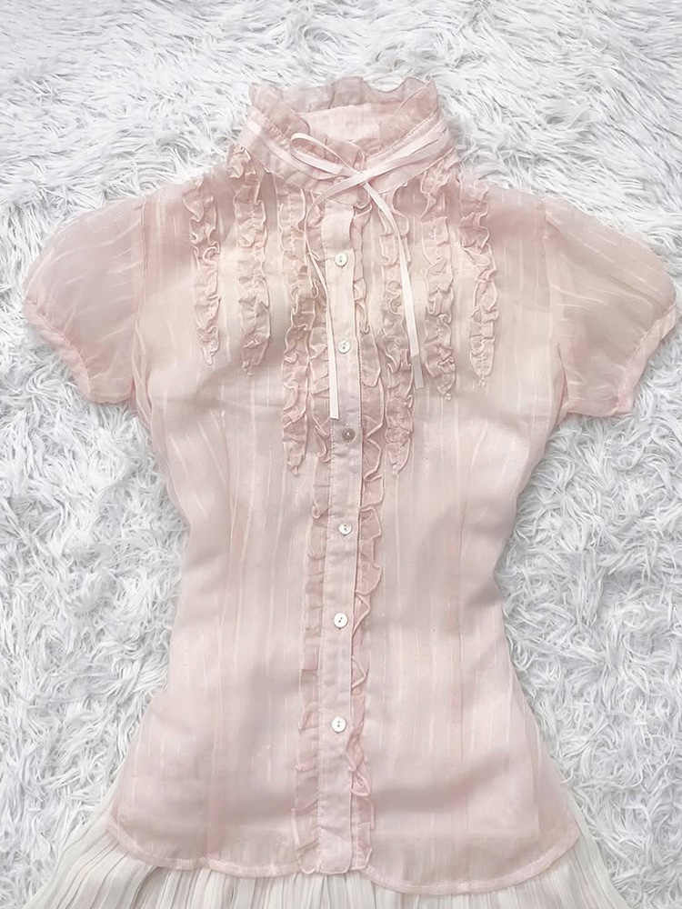 Retro Pink Lace Shirt