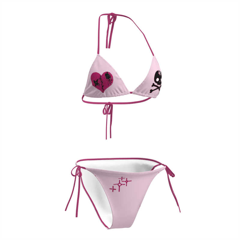 Heart Pink Ins Style Bikini