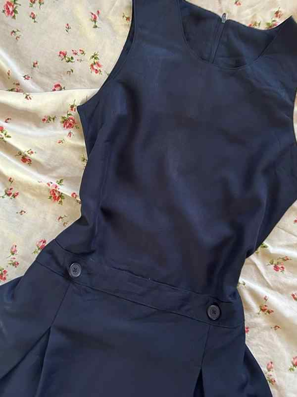 Retro Navy Sleeveless Dress