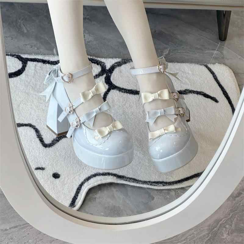 Sweet Bow Thick Heels Shoes