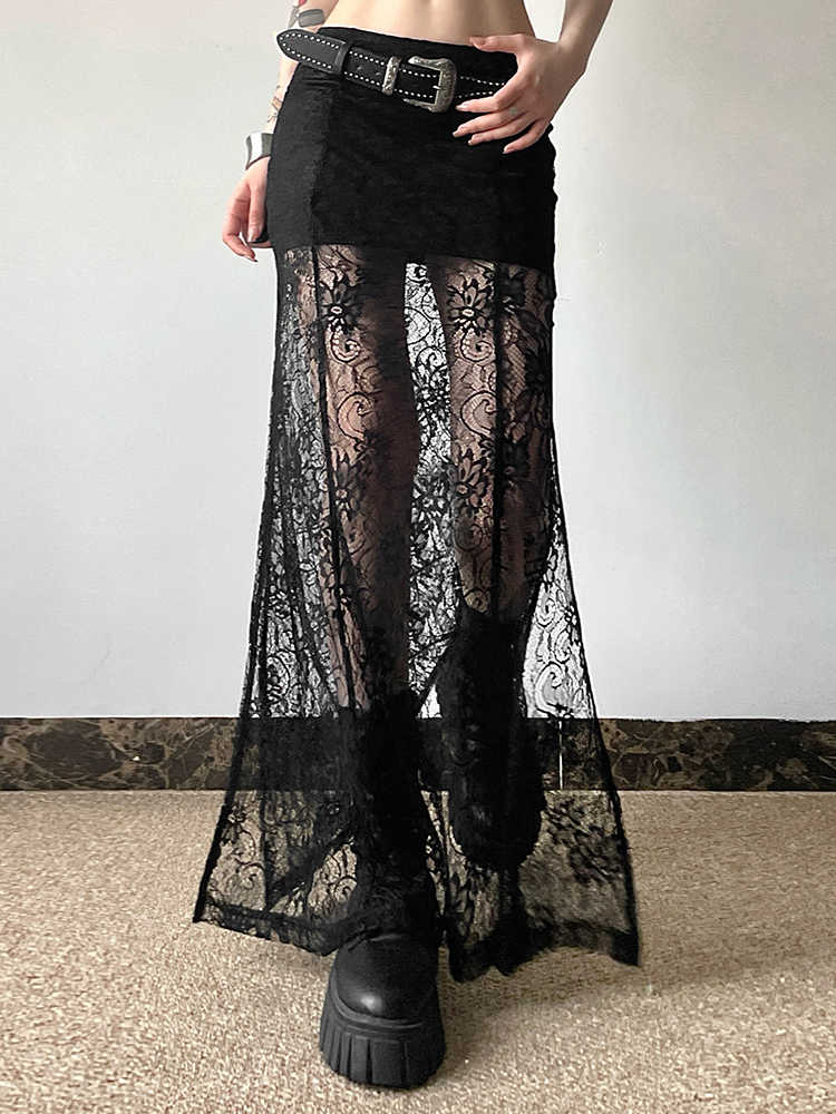 Dark Retro Lace Skirt