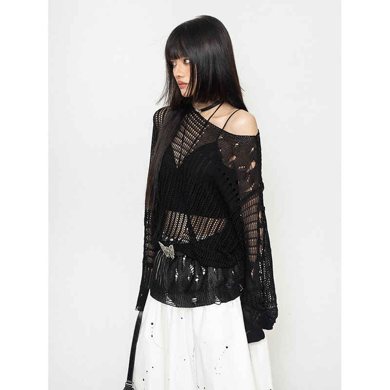 Y2K Knitted Hollow Blouse