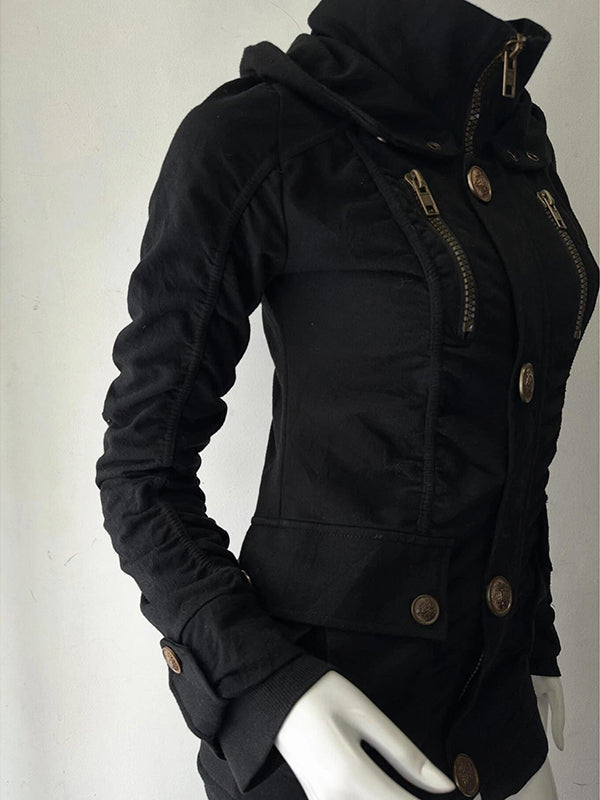 black single-breasted jacket