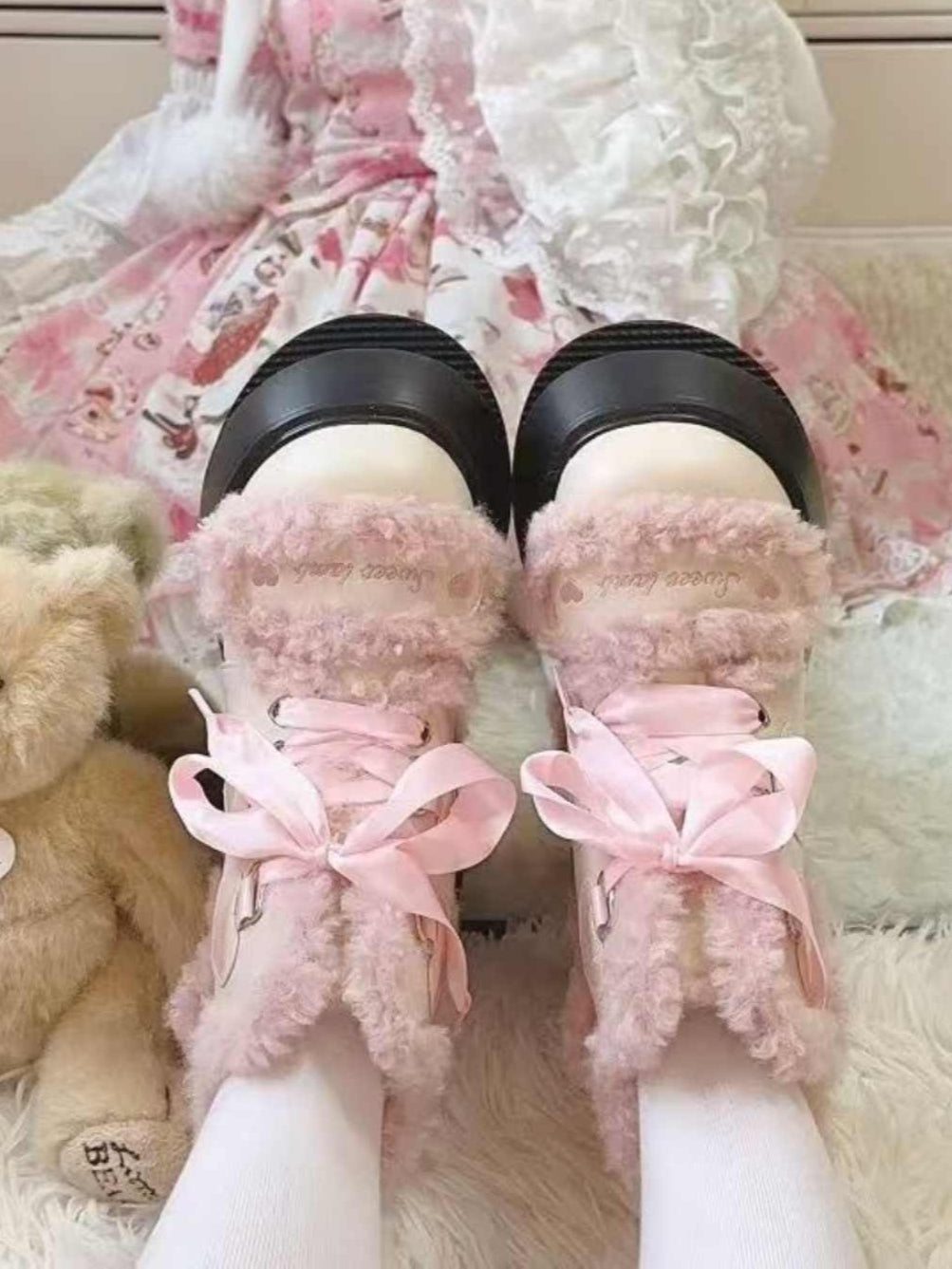 Lamb Lolita Fur Martin Boots