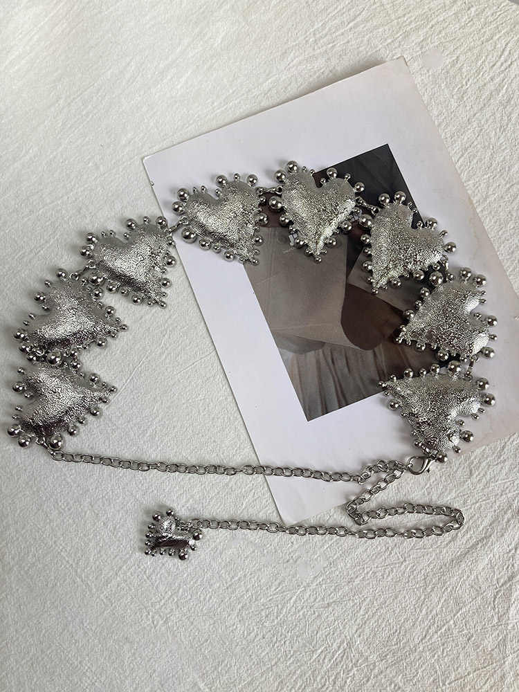 Hearts Metal Chain Skirt Belt