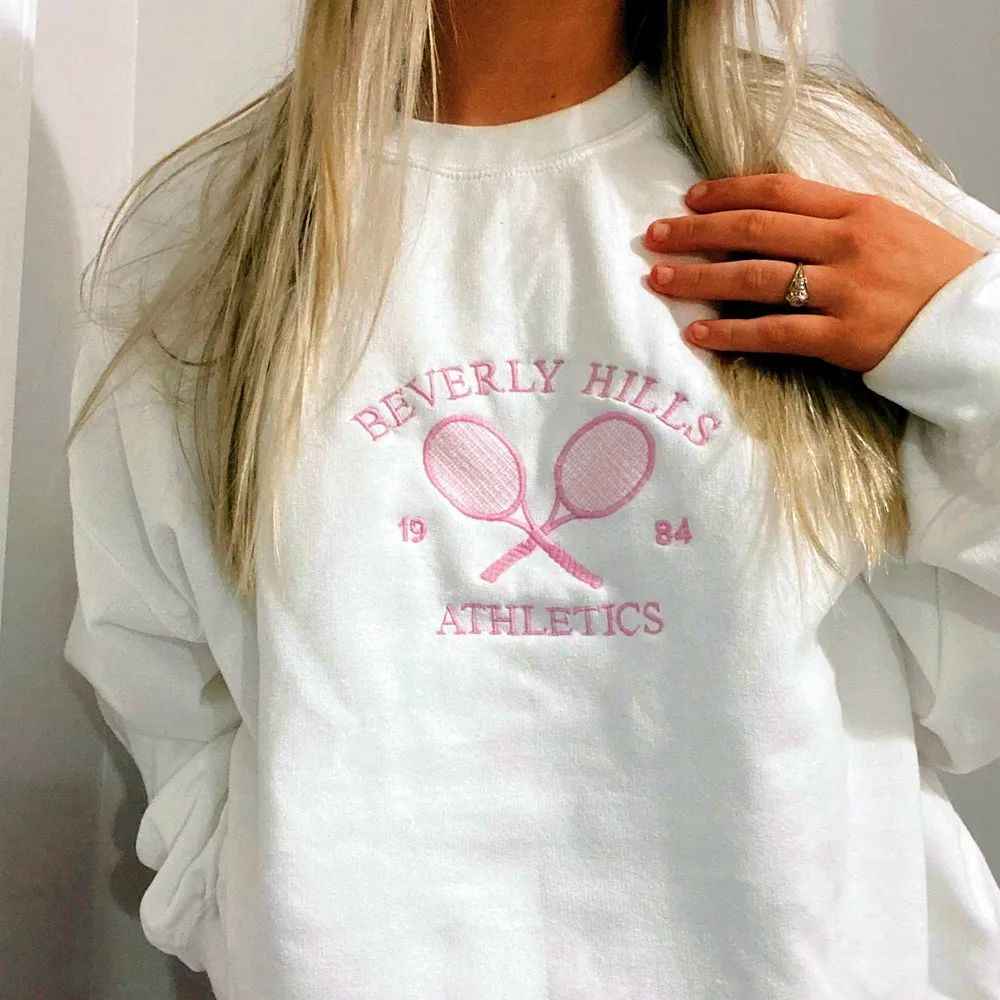 Tennis Preppy Letters Embroidered Sweatshirt