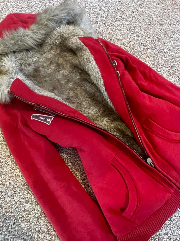 retro red jacket