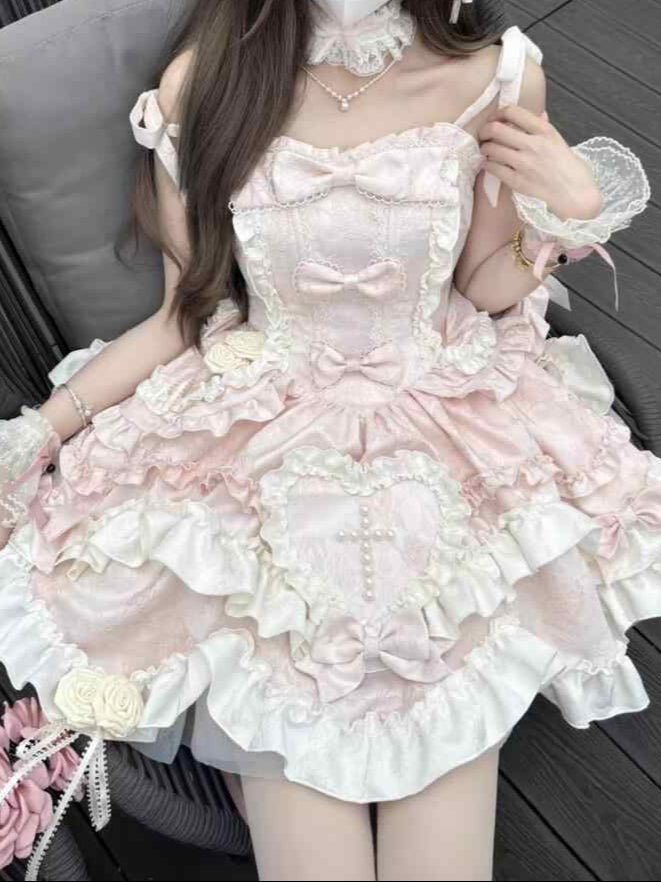 Heart Lolita Gothic Bows Dress
