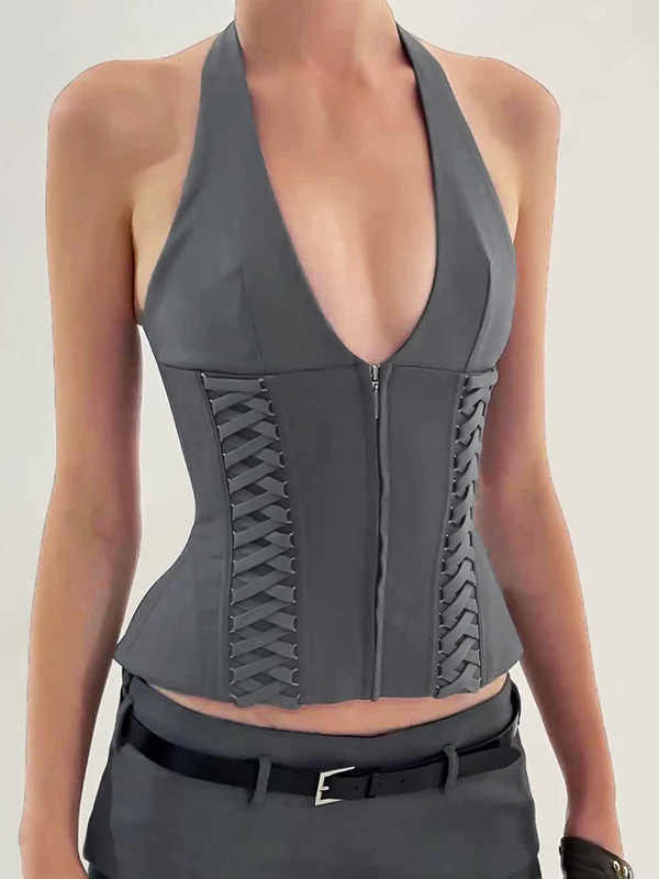 Siren V-neck Straps Halter Top