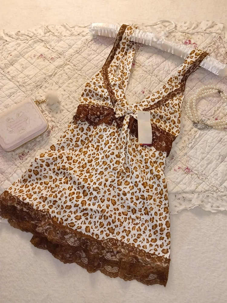 Y2K Leopard Lace Camisole
