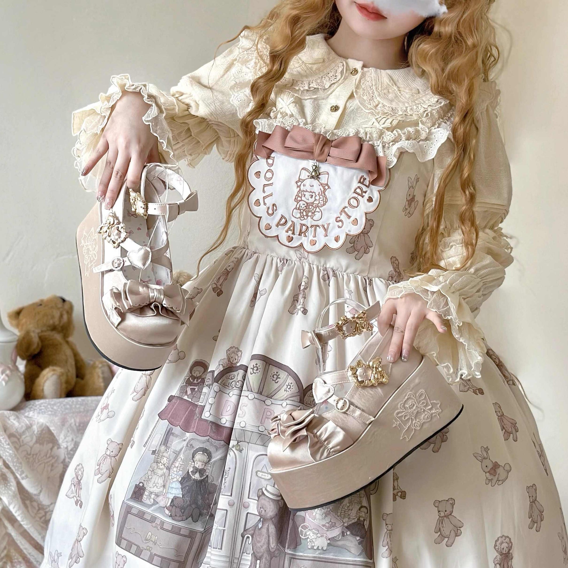 Doll-like Satin Platform Lolita Shoes