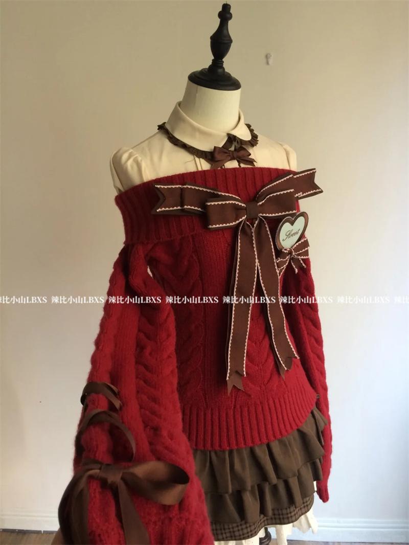 French Sweet Girl Bow Tie Sweater