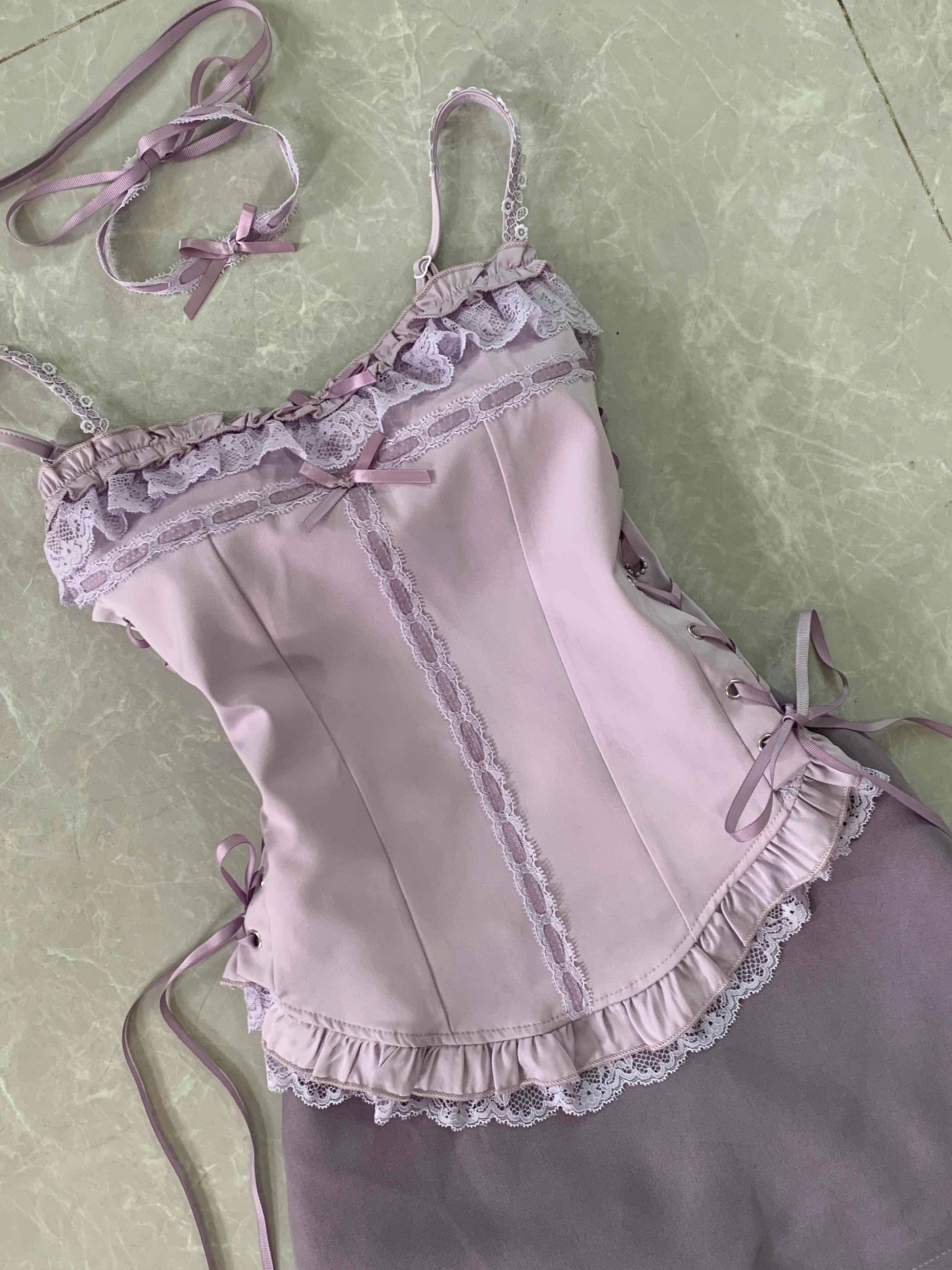 Purple Lace Bow Top