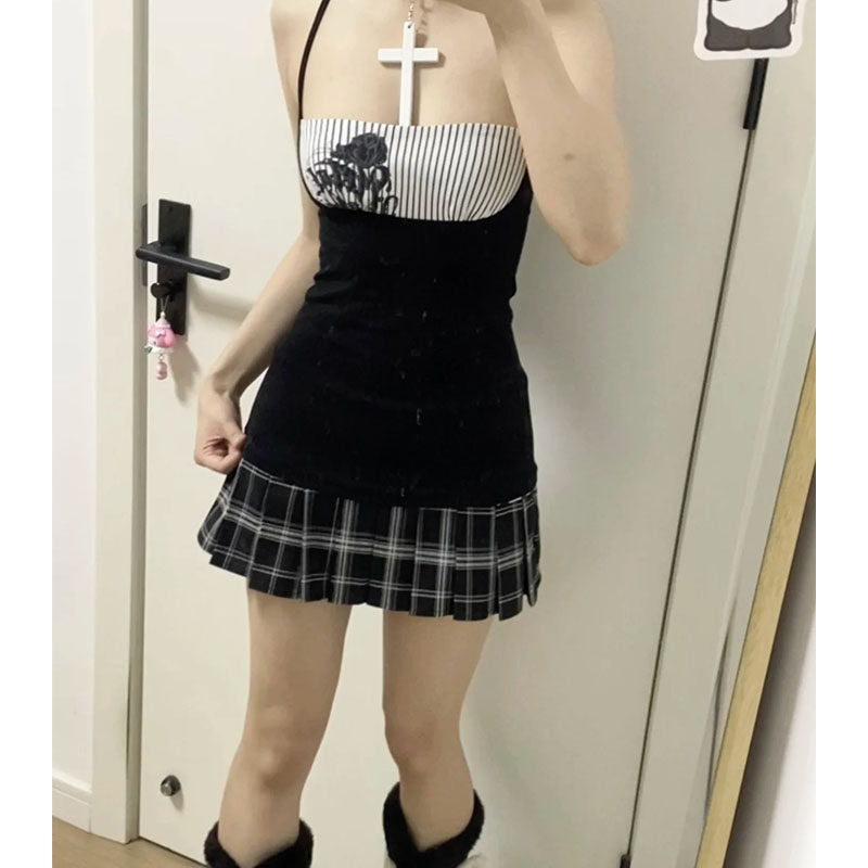 y2k rose print tank top