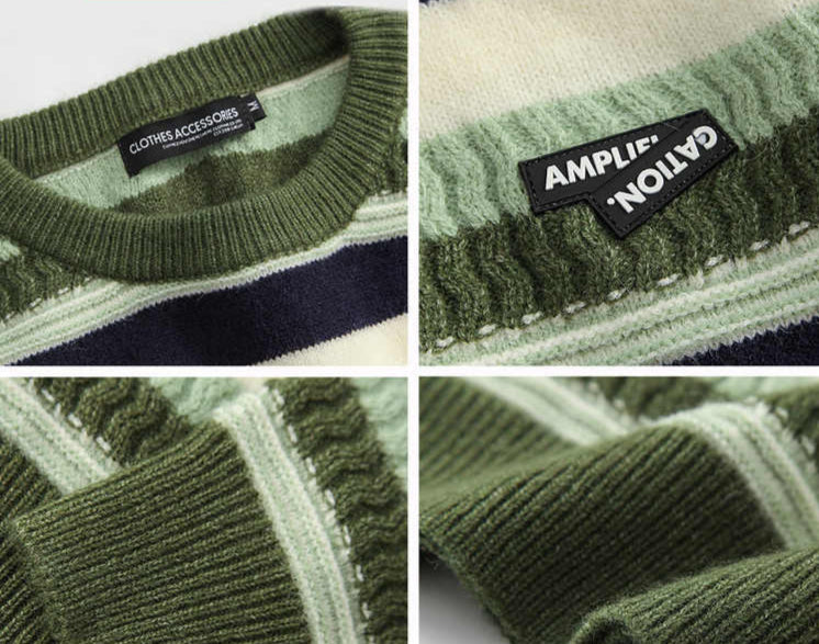 Fairy Grunge Retro Striped Sweater
