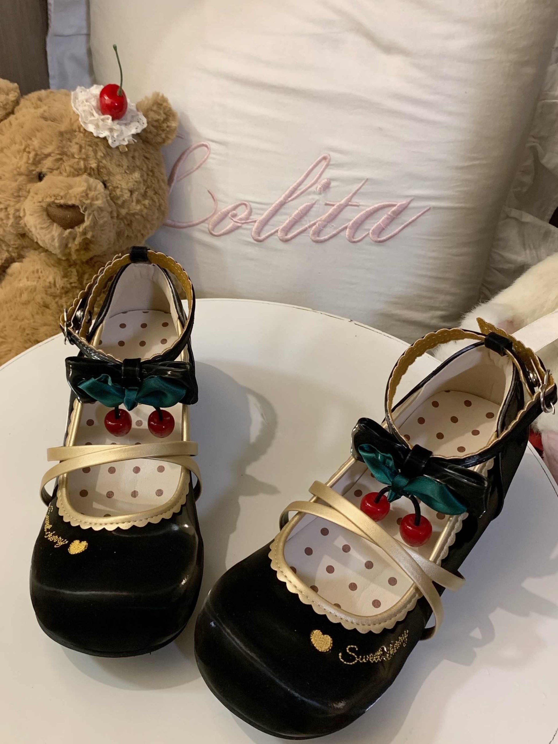 Cherry Doll Lolita Shoes Black
