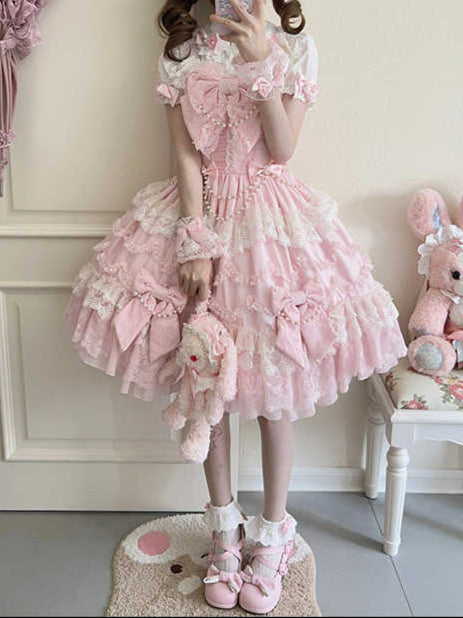 Pink Doll Flower Lolita Dress