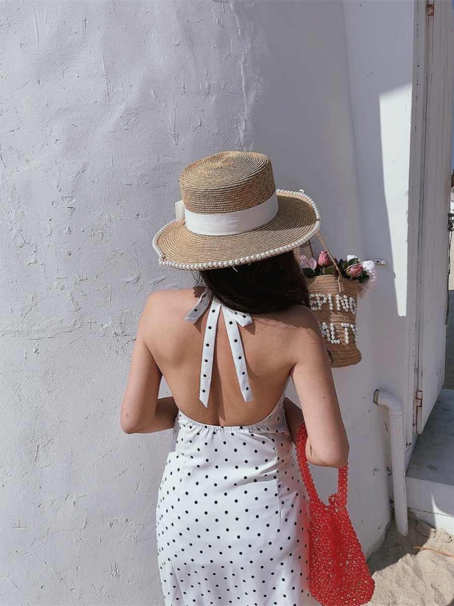 Halter Neck Polka Dot Dress