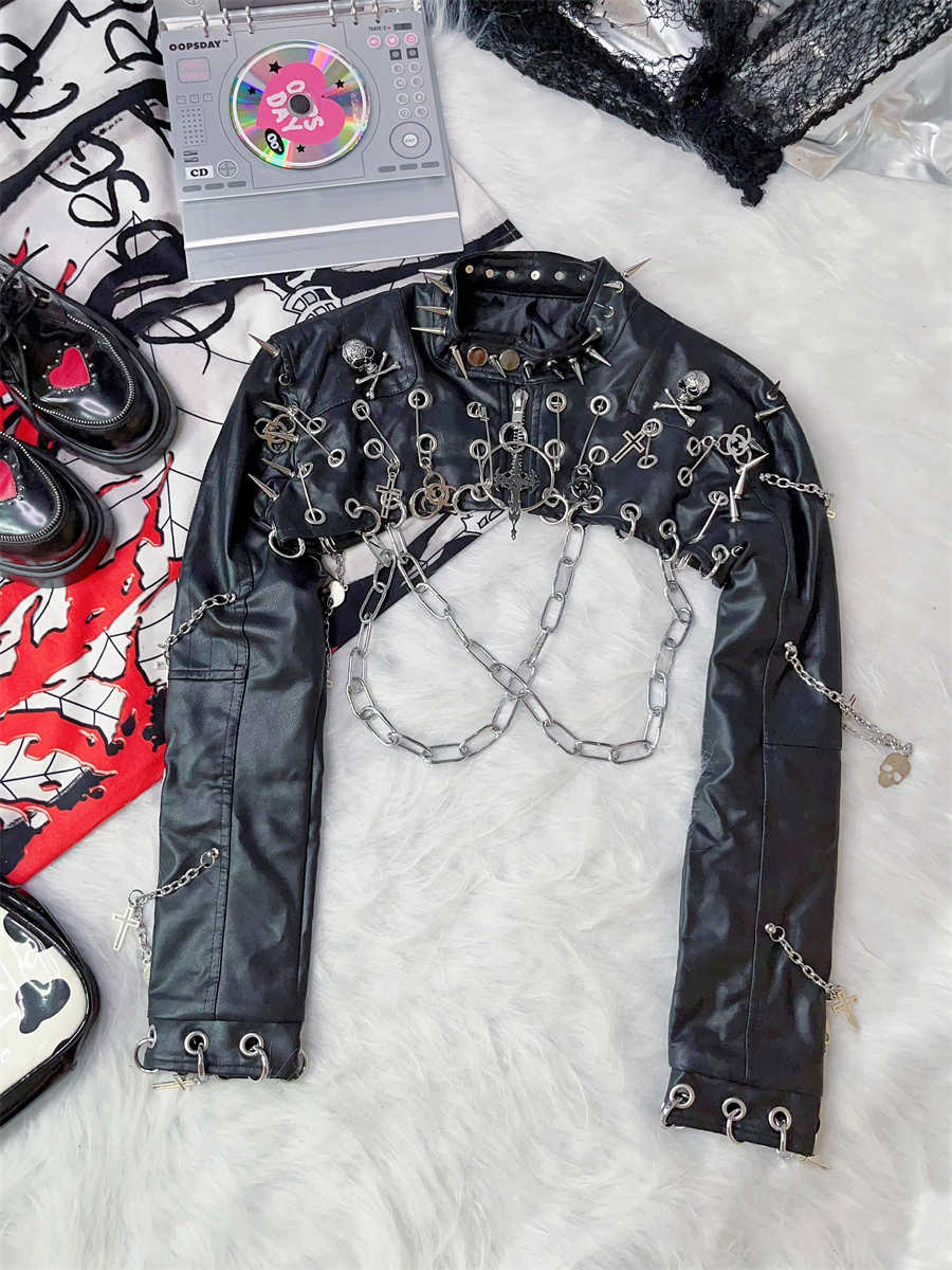 Punk Rivets Leather Jacket