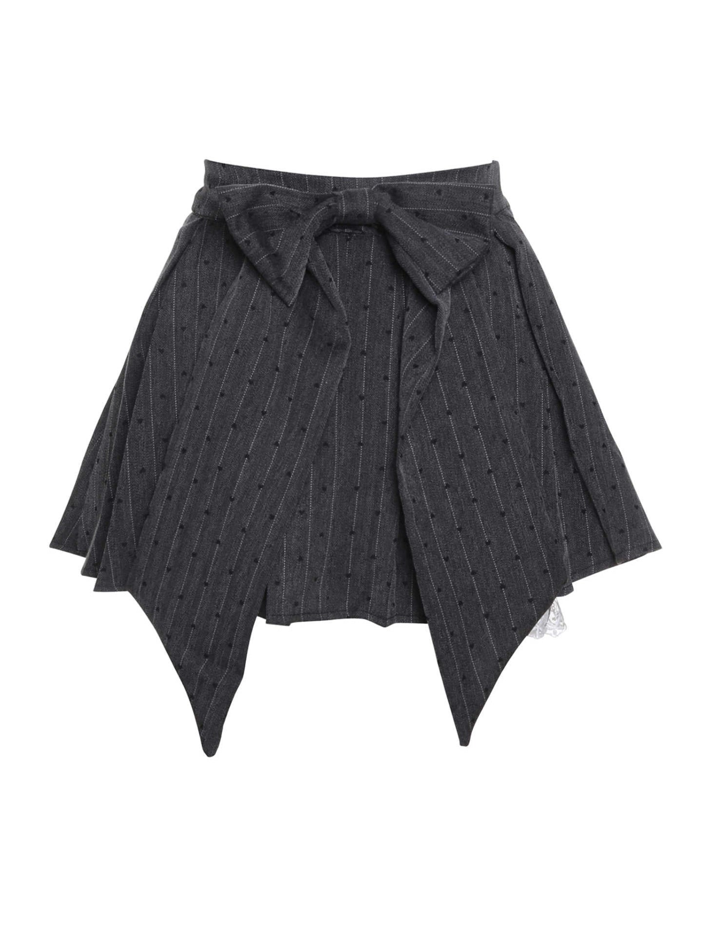 Preppy Bow Pleated Skirt