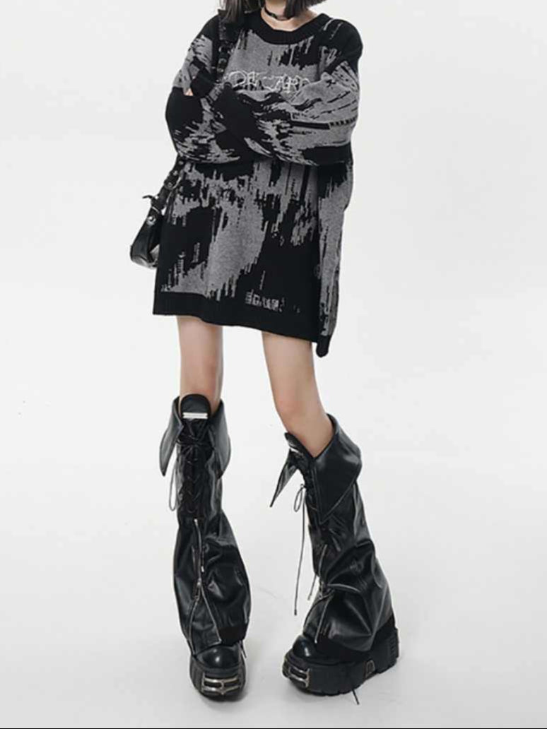 Grunge Street Round Neck Sweater