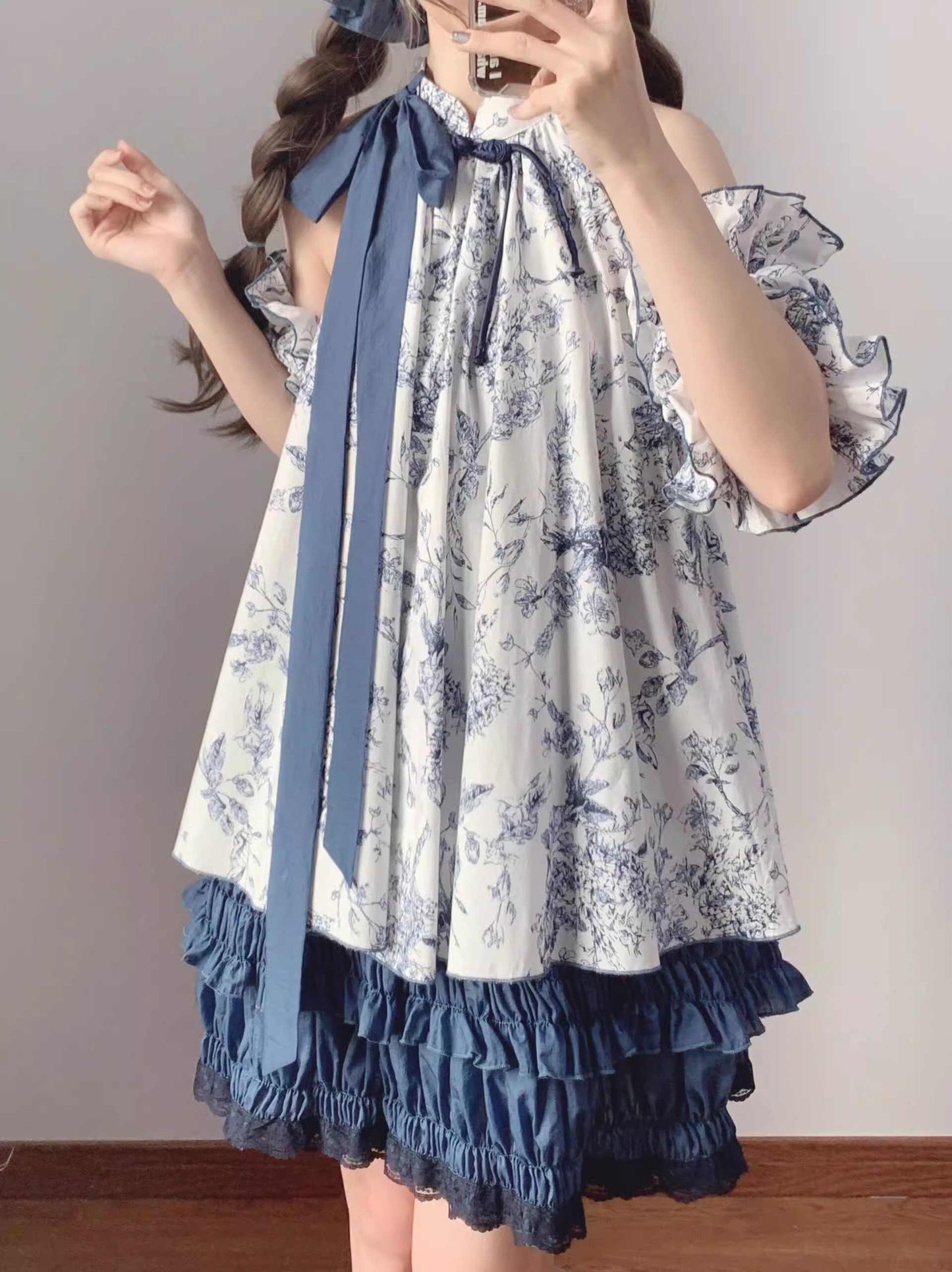 Flying Sleeve Ink Painting Dress