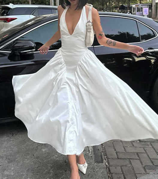 French V-neck Low-cut Dress