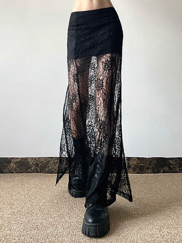 Dark Retro Lace Skirt